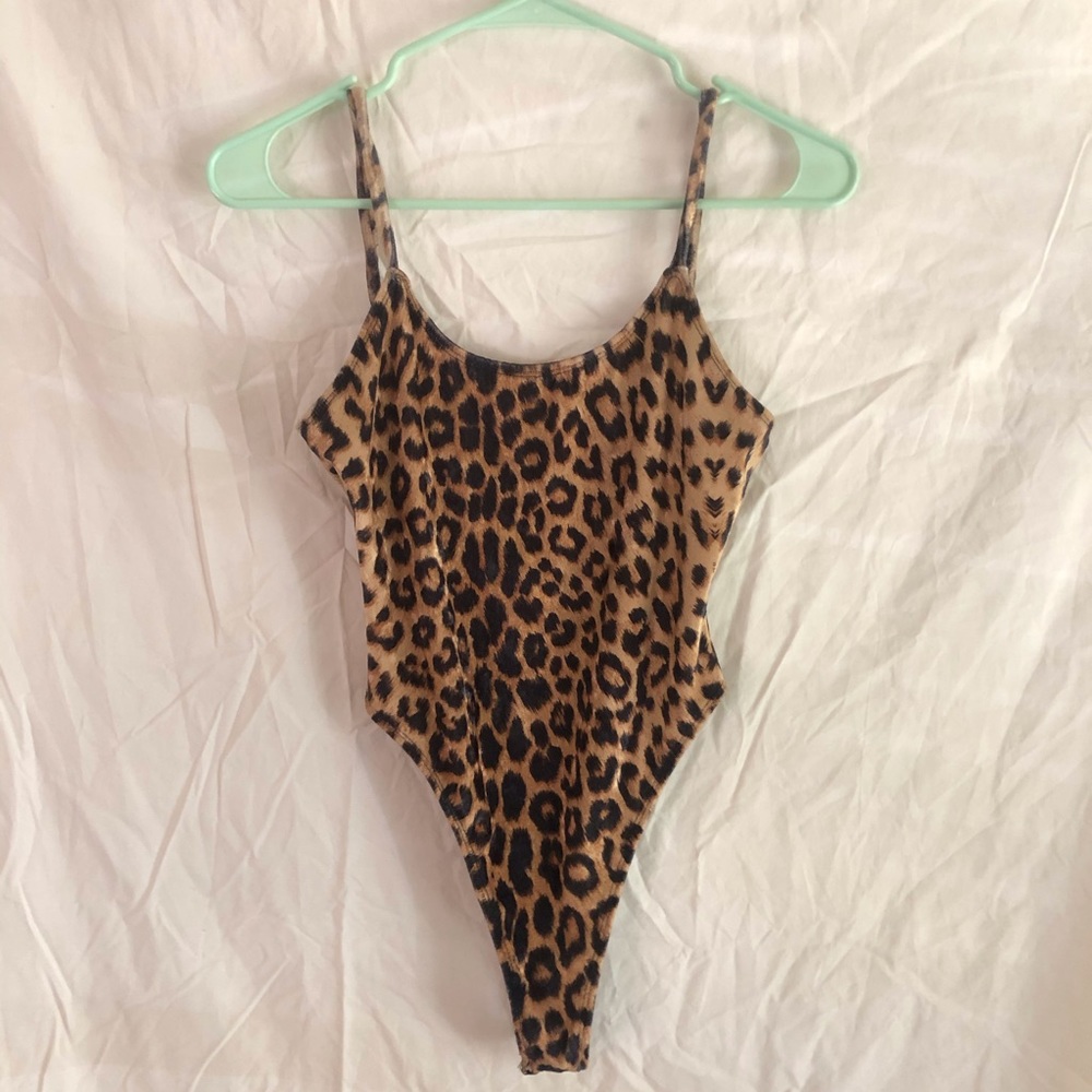 Cheetah suede body suit